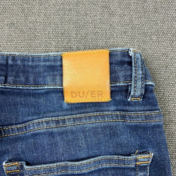 DU/ER Performance Jeans Womens 26x32 Slim Straight Mid Rise Stone Dark Stretch - Picture 11 of 13